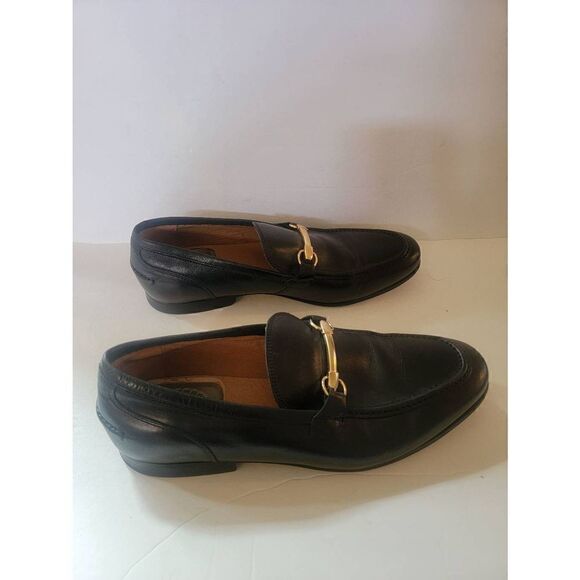 Saks Fifth Avenue Firenze Men\'s Black Leather Loafer Shoes Size 10.5